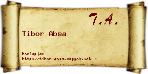 Tibor Absa névjegykártya